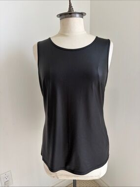 🇨🇦FRANK LYMAN Black Sleeveless Tank Top - Faux Leather Front - Size 12